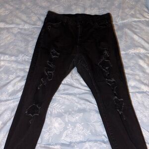 Rue21 Black Skinny Distressed Jeans